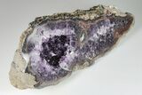 11" Purple Amethyst Geode With Polished Face - Uruguay - #199754-2